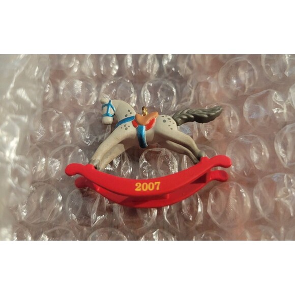 2007 Hallmark Miniature Rocking Horses Limited Edition Set of 3 Ornaments - Picture 4 of 6